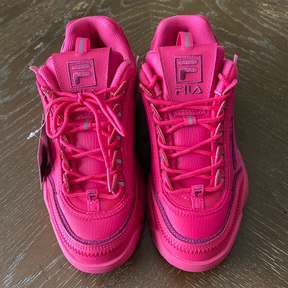 FILA Disruptor Premium Hot Pink Chunky Sneakers size women's
